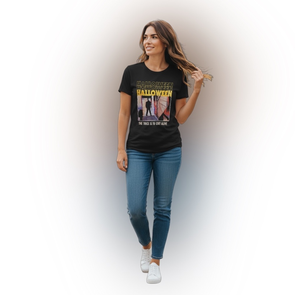 Halloween Graphic Tee - Black and Yellow